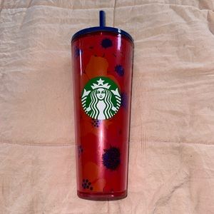 Pink flower Starbucks cold cup